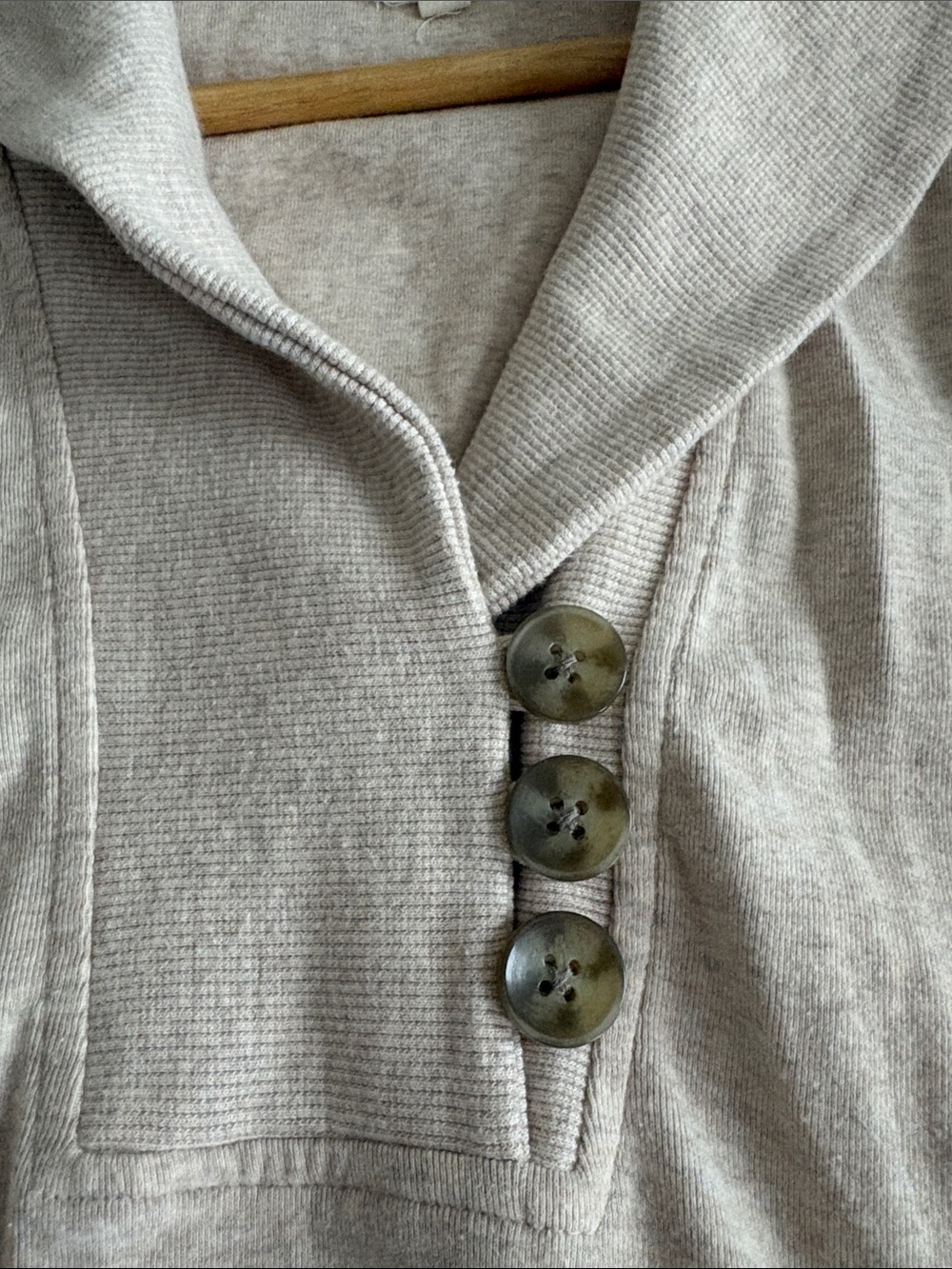 Banana Republic Taupe Shawl Collar Button Pullover Sweater